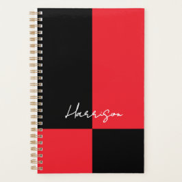 Nom du script de bloc de couleur rouge et noir per