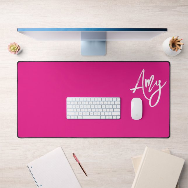 Nom du script de pinceau rose et blanc (Bureau 1)