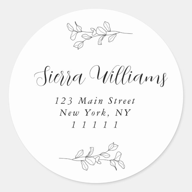 Nom du script Étiquette de l'adresse de retour ron (Devant)