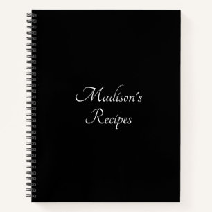 Nom du script personnalisé Livre de recettes noir