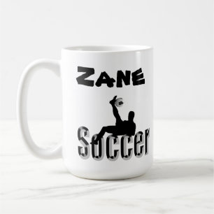 Nom Du Zane Avec Design De Football, Café Mug