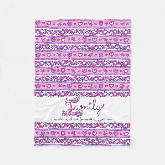 Nom E personnalisé Emily signifiant couverture enf (Devant)