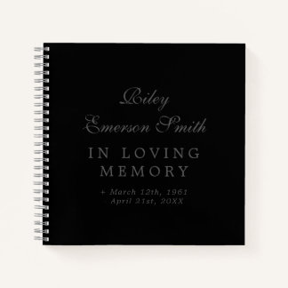 Nom élégant Black In Love Mémoire Livre d'invité