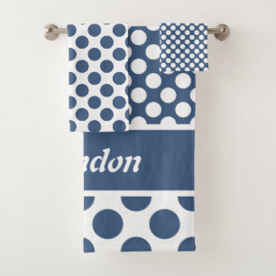 Nom élégant Blue Polka Dot Motif Ensemble de servi