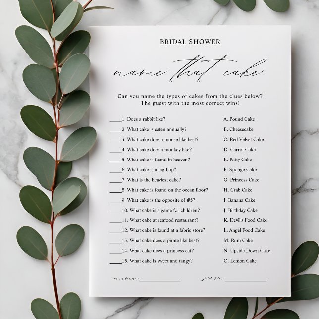 Nom Élégant qui gâteau Fête des mariées carte de j (Créateur téléchargé)