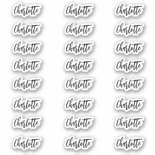 Nom élégant Sticker nom de vignette étiquette (Devant)