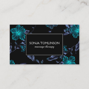 Nom élégant sur le carte de visite floral noir de