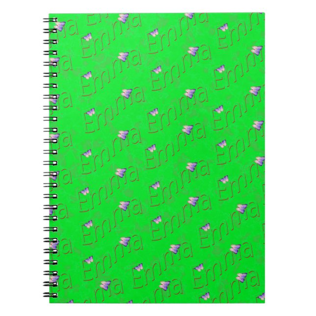 Nom Emma vert, Carnet (Devant)