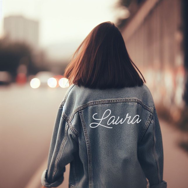 Nom en police de caractères script (custom denim jacket with your name)