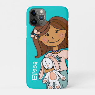 Nom enfant fille bouddles aqua coque iphone pêche