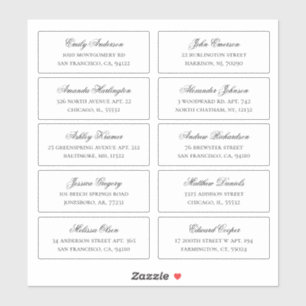 Nom et adresse du client. étiquettes mariages