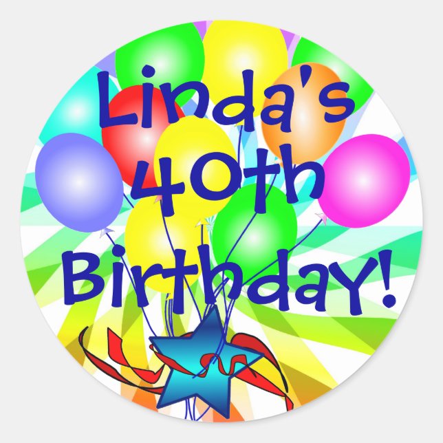 Nom Et Âge Stickers Anniversaire (Devant)