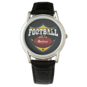 Nom et couleur personnalisés Football Logo montres