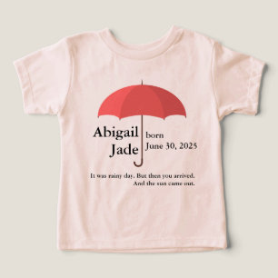 Nom et date du bébé personnalisé sous parapluie ro