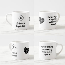 Nom et devis personnalisés, petite tasse de café E