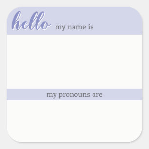 Nom et étiquette Pronoun - Carré Lilac