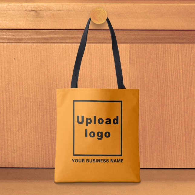 Nom et logo de l'entreprise sur le Sac fourre-tout (Orange tote bag with your business name and logo)