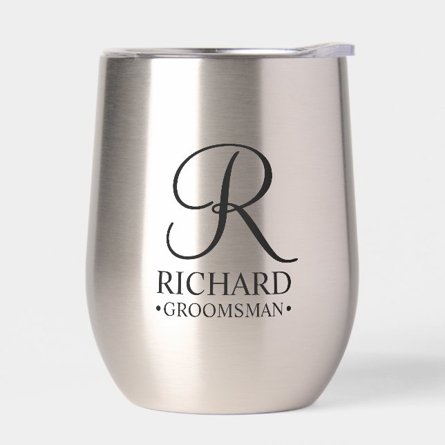 Nom et monogramme du Groomsman personnalisé (Gauche)