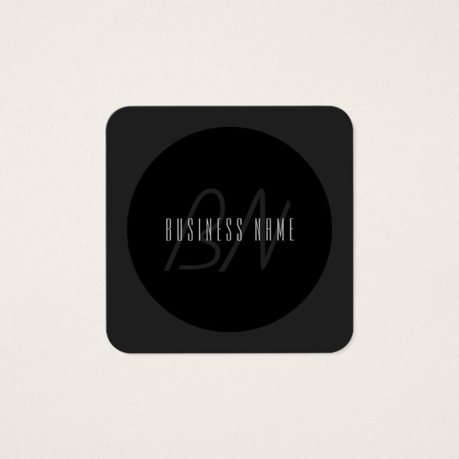 Nom et monogramme élégants modernes | Gris foncé e (Devant)