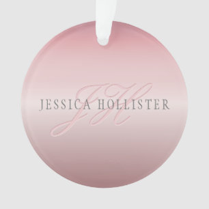 Nom et monogramme Soft FAUX Rose Gold Blush