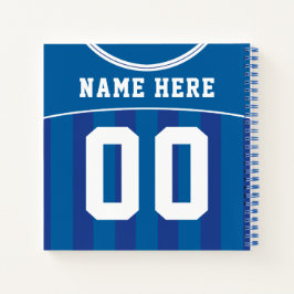 Nom et numéro Football Football Carnet Blue Jersey