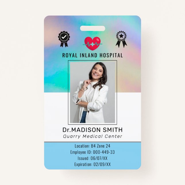 Nom et photo customisés | Badge de carte d'identit (Devant)