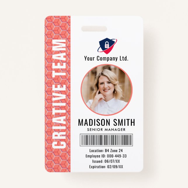 Nom et photo customisés | Badge de carte d'identit (Devant)