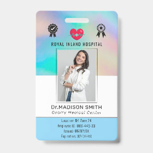 Nom et photo personnalisés Badge de carte d'ide