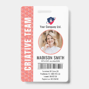 Nom et photo personnalisés Badge de carte d'ide