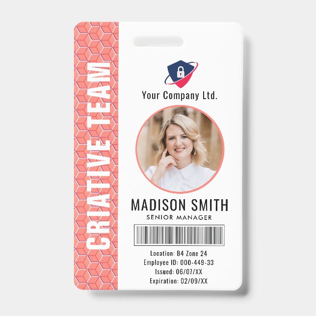 Nom et photo personnalisés |  Badge de carte d'ide (Avant)