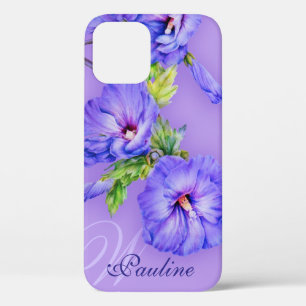 Nom et premier hibiscus bleu violet coque iphone