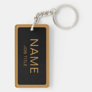 Nom et titre personnalisés Porte - clé rectangle (