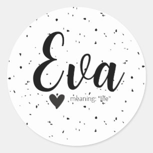 Nom Eva Étiquettes Signifiant Minimal moderne Noir