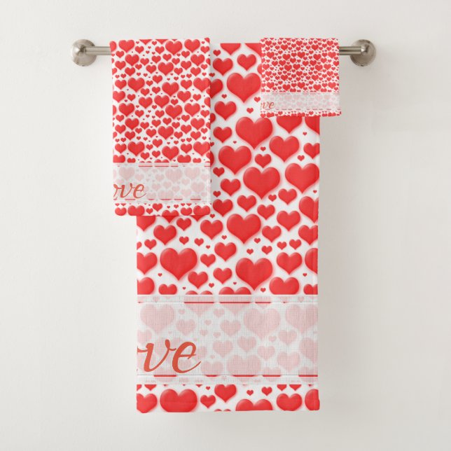 Nom Floating Red Valentine's Day Hearts Motif (En situation)