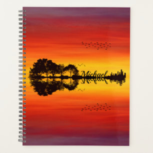 Nom guitariste orange moderne Aquarelle