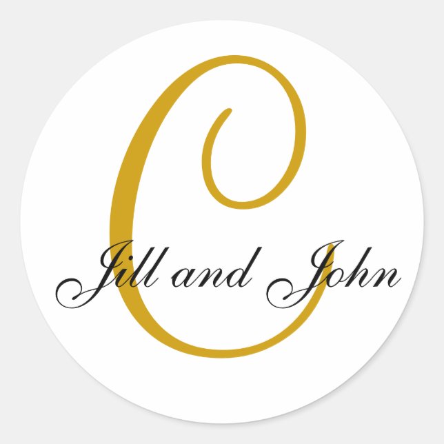 Nom Initial C plus First Names Gold Sticker (Devant)