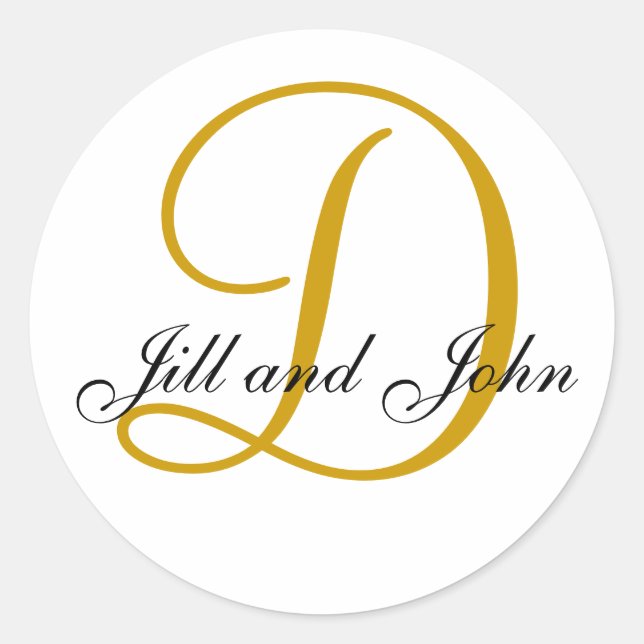 Nom Initial D plus First Names Gold Sticker (Devant)