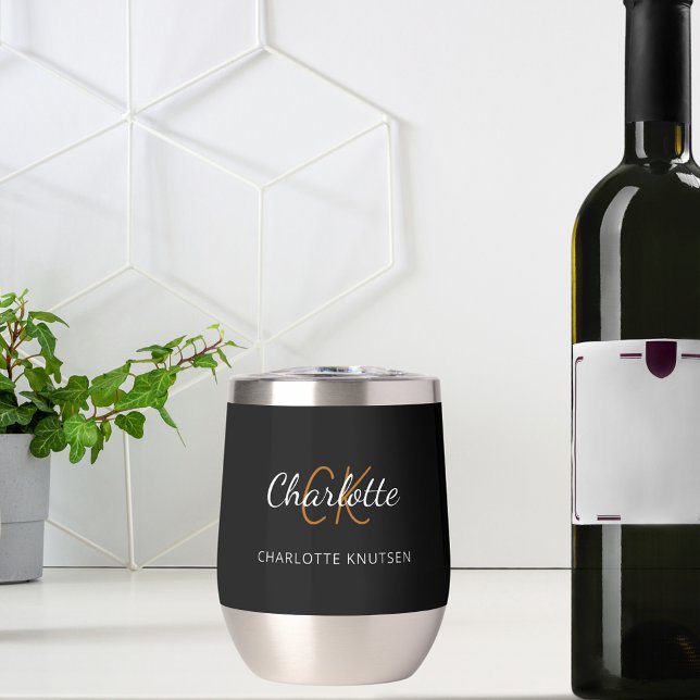 Nom initial du monogramme noir blanc (Créateur téléchargé)