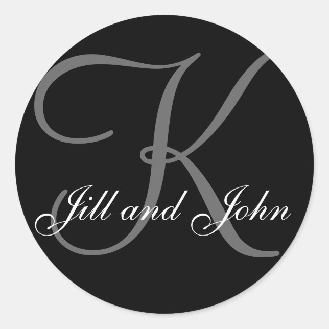 Nom Initial K plus Prénoms Sticker noir (Devant)