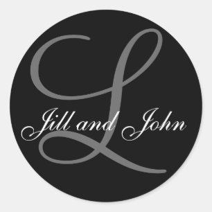 Nom Initial L plus Prénoms Sticker noir