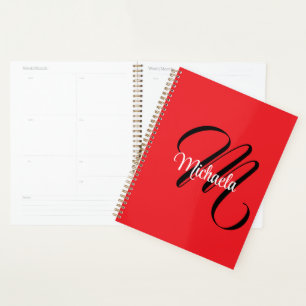 Nom initial minimaliste moderne monogramme rouge