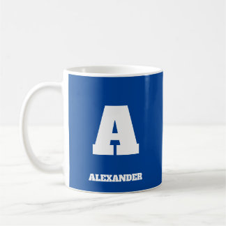 Nom Initial Mug Pour Lui Blue Big Letter