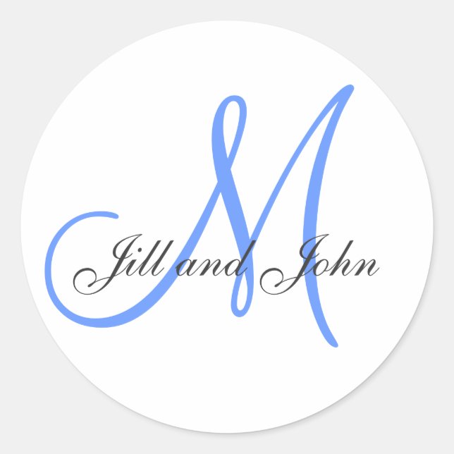 Nom Initial plus Prénoms Sticker bleu (Devant)
