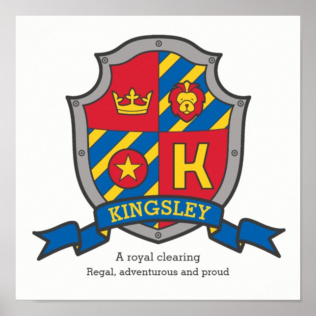 Nom Kingsley signifie affiche de bouclier pour enf (Devant)