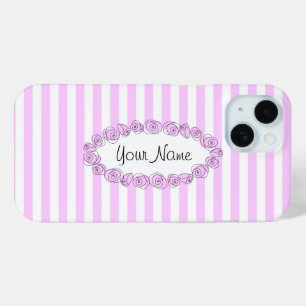 Nom Lilac rose coque iphone rayé horizontal