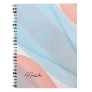 Nom minimal bleu corail Carnet photo spirale