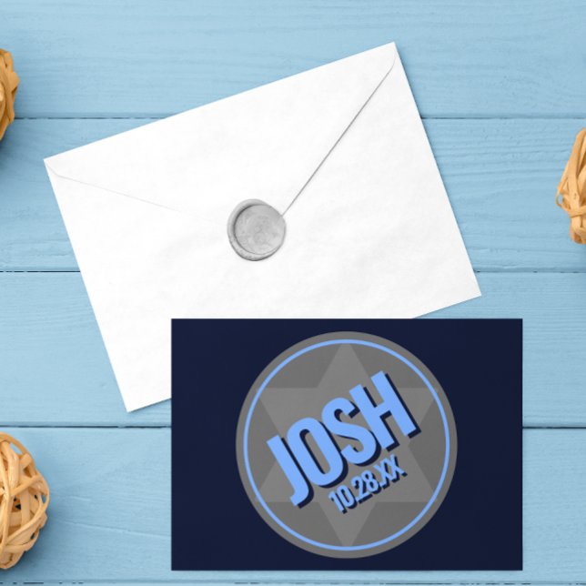 Nom moderne bleu marine Logo Bar Mitzvah (Créateur téléchargé)