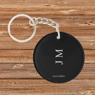 Nom moderne & Initiales Noir chic