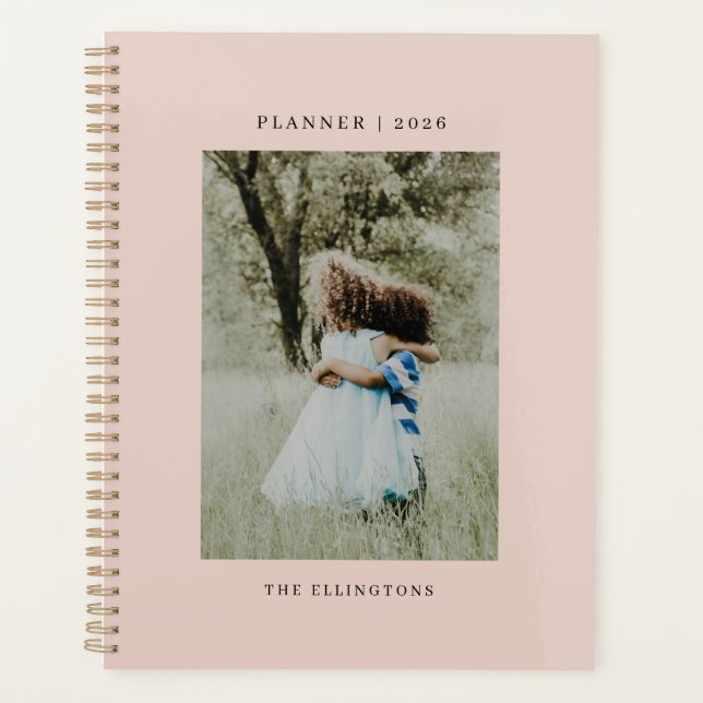 Nom moderne Monogram Photo 2022 Planificateur (Devant)