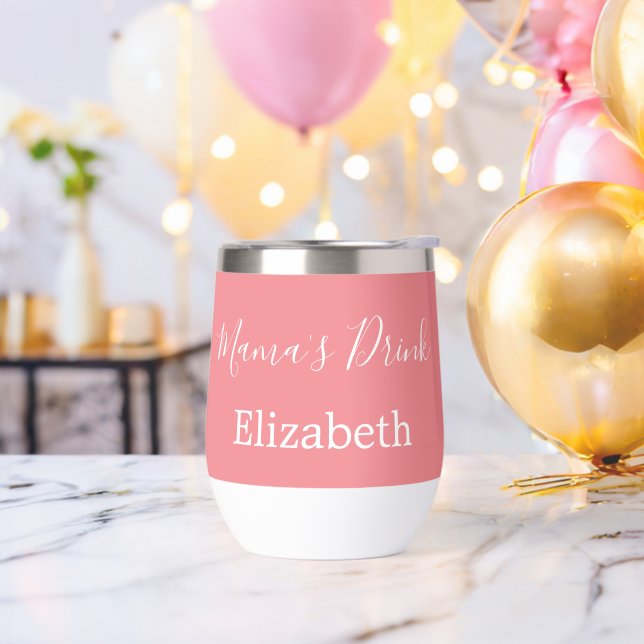Nom monogramme Cadeau Maman Rose Blanc (Enterrement de vie de garçon)